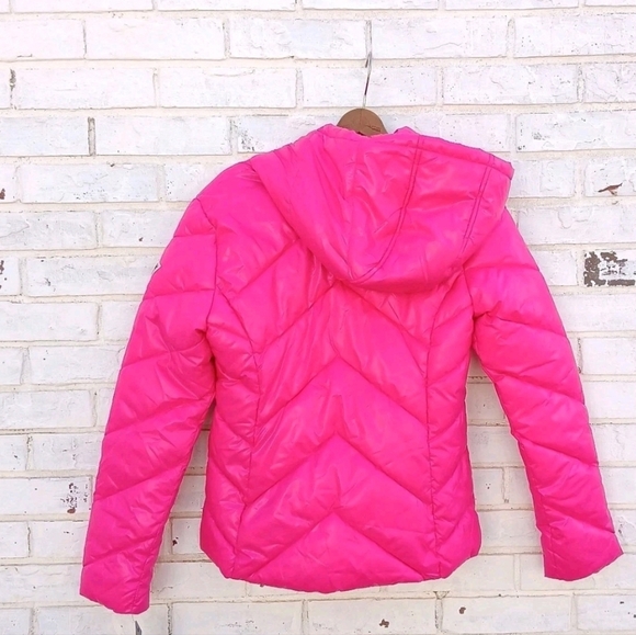 NWT $150 Guess Puffer Jacket Pink Small - Picture 7 of 8